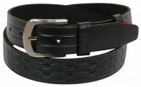 Мужской кожаный ремень под джинсы Skipper 1093-38 черный 3,8 см