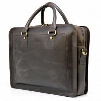 Мужская коричневая кожаная сумка-портфель TARWA rc-4666-4lx