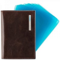 Коричневая кожаная кредитница Piquadro Blue Square (PP1661B2_MO)