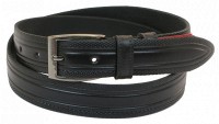 Мужской кожаный ремень под брюки Skipper 1044-35 черный 3,5 см