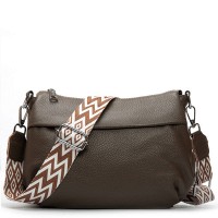 Женская кожаная сумка через плечо ALEX RAI 6001 dark khaki