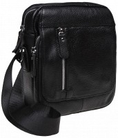 Мужская чёрная кожаная сумка Keizer K12051-black