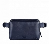 Кожаная поясная сумка Dropbag Mini темно-синяя BlankNote bn-bag-6-navy-blue